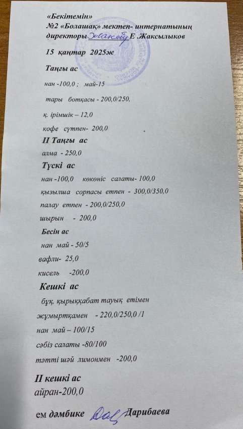 Ас мәзірі