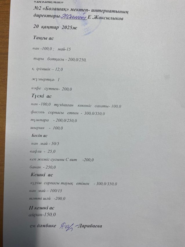 Ас мәзірі